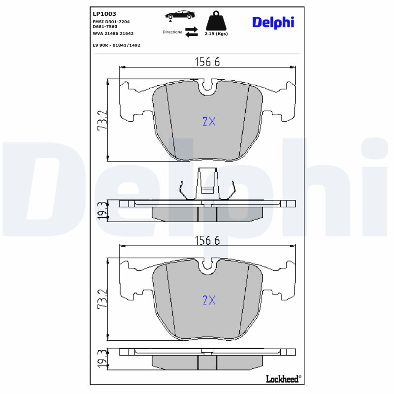 Delphi Diesel Remblokset LP1003
