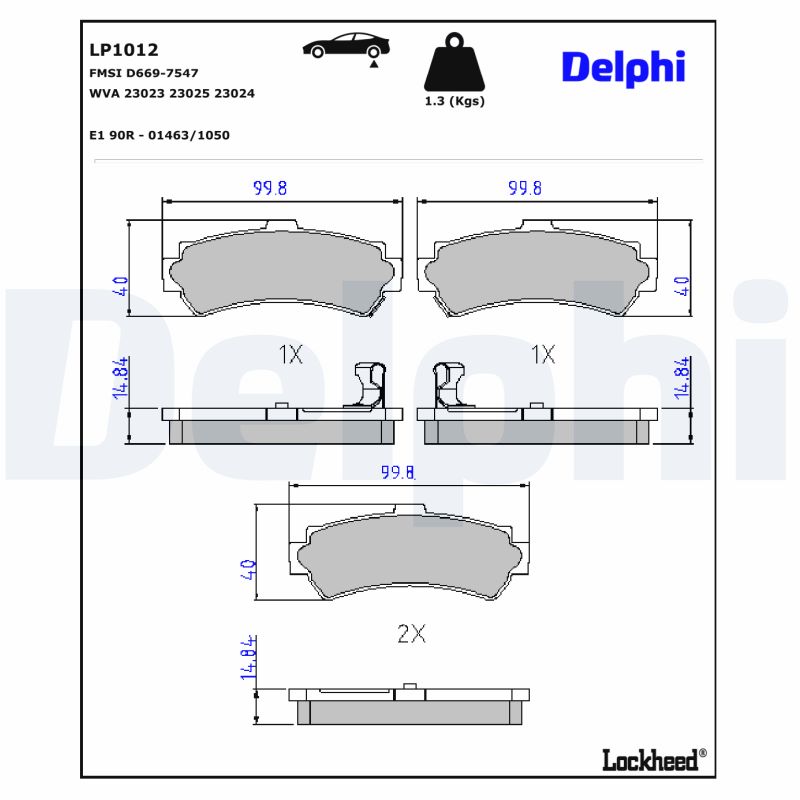 Delphi Diesel Remblokset LP1012