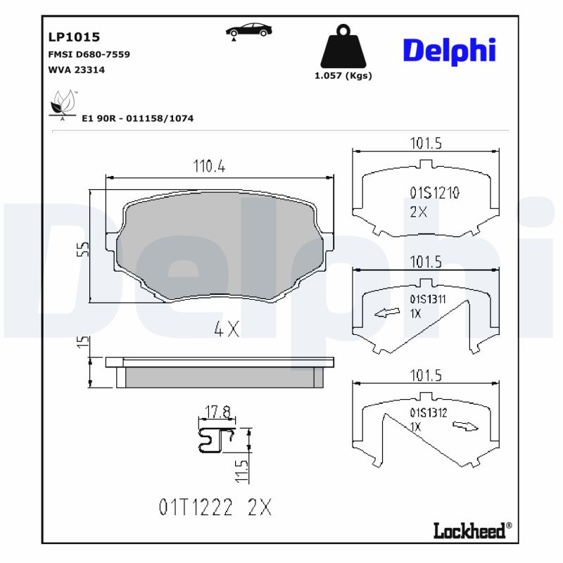 Delphi Diesel Remblokset LP1015