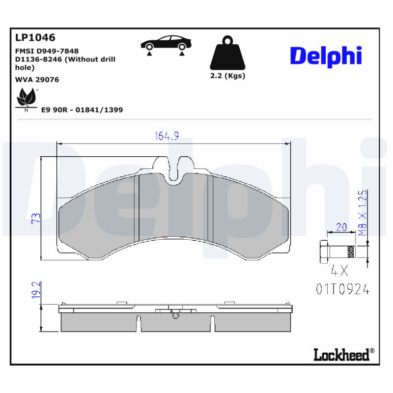 Delphi Diesel Remblokset LP1046