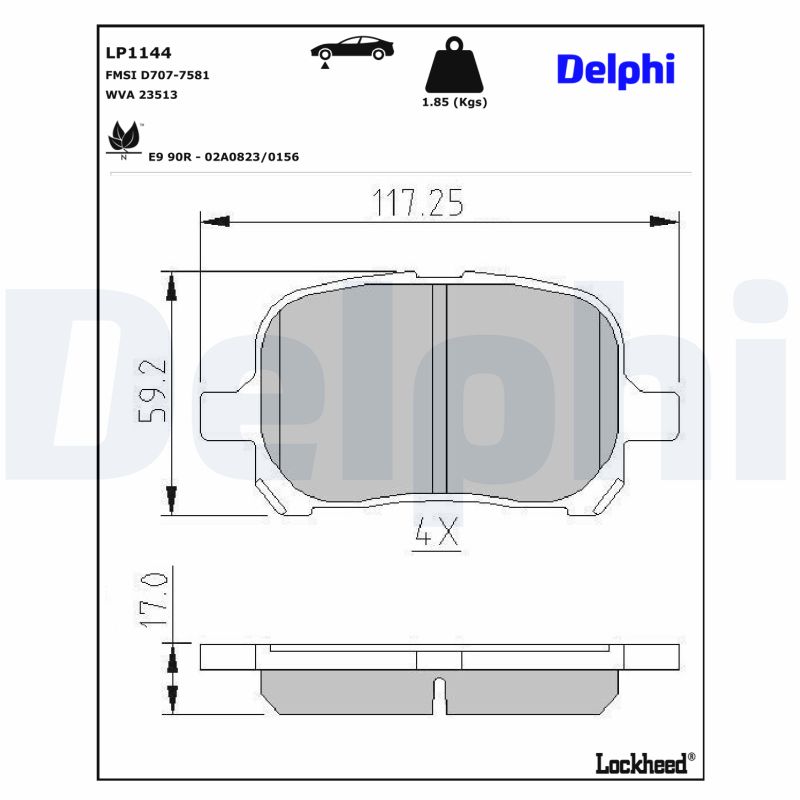 Delphi Diesel Remblokset LP1144