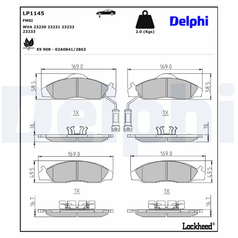 Delphi Diesel Remblokset LP1145