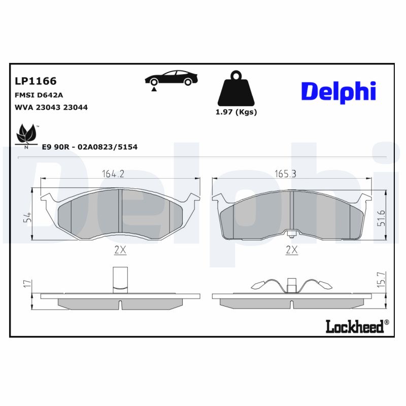 Remblokset Delphi Diesel LP1166