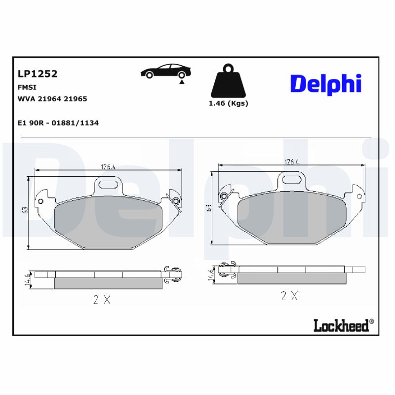Delphi Diesel Remblokset LP1252