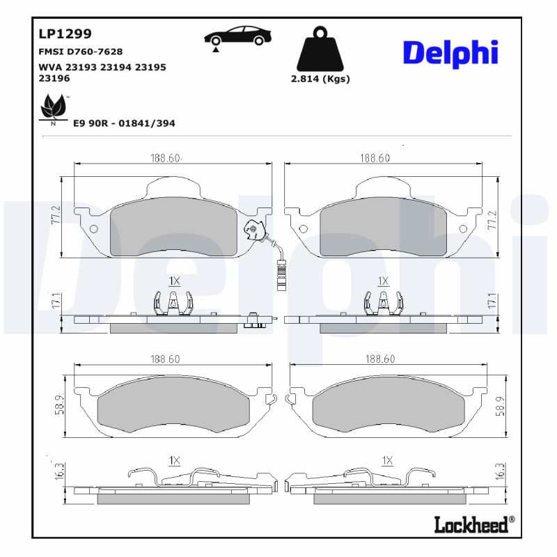 Remblokset Delphi Diesel LP1299