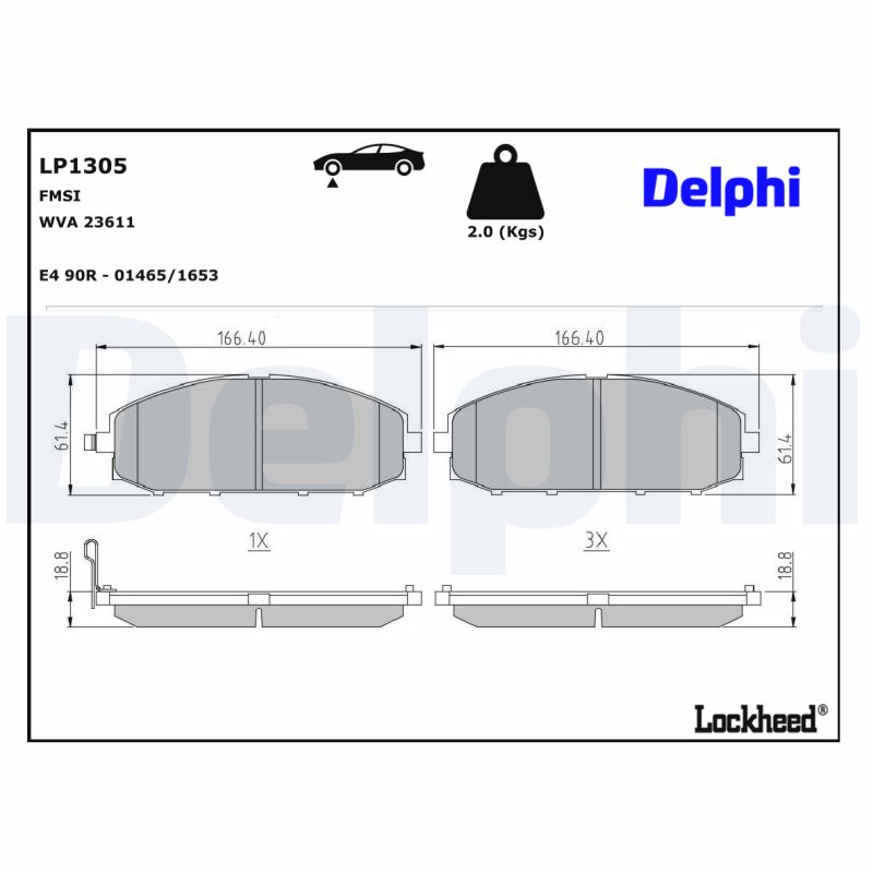 Delphi Diesel Remblokset LP1305
