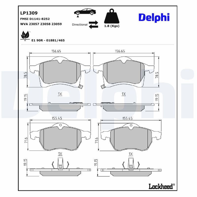 Delphi Diesel Remblokset LP1309