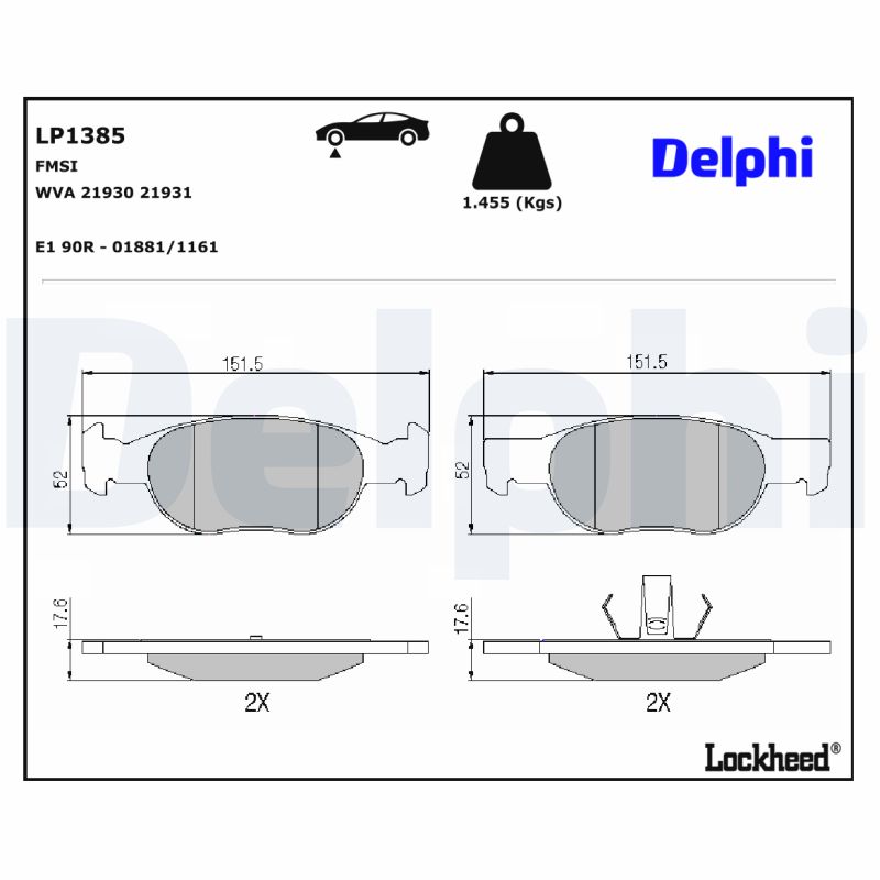 Delphi Diesel Remblokset LP1385