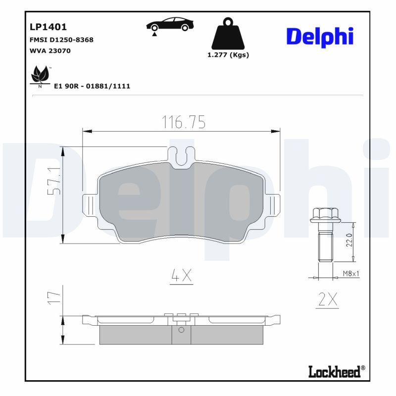 Delphi Diesel Remblokset LP1401