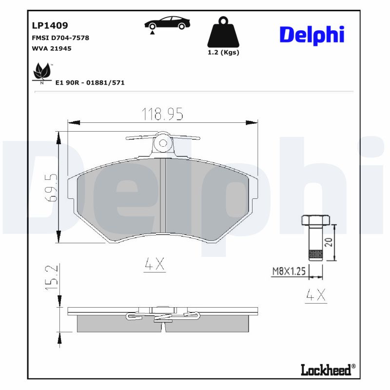 Delphi Diesel Remblokset LP1409
