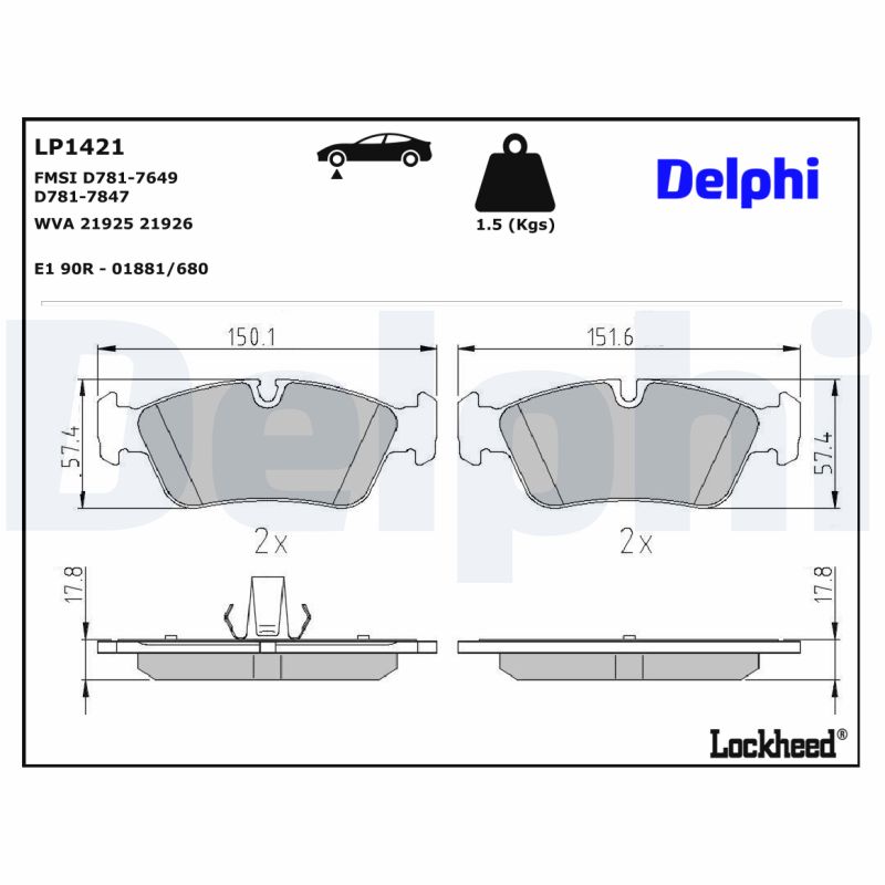 Delphi Diesel Remblokset LP1421