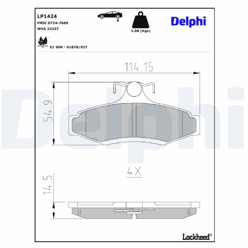 Delphi Diesel Remblokset LP1424