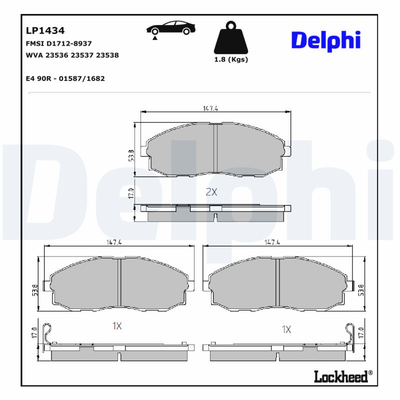 Delphi Diesel Remblokset LP1434