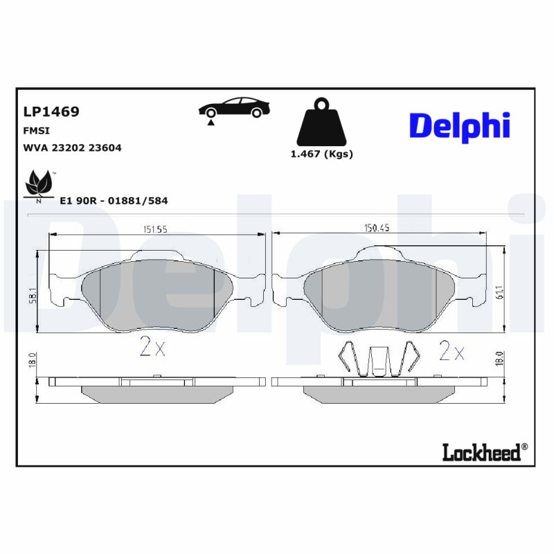 Delphi Diesel Remblokset LP1469