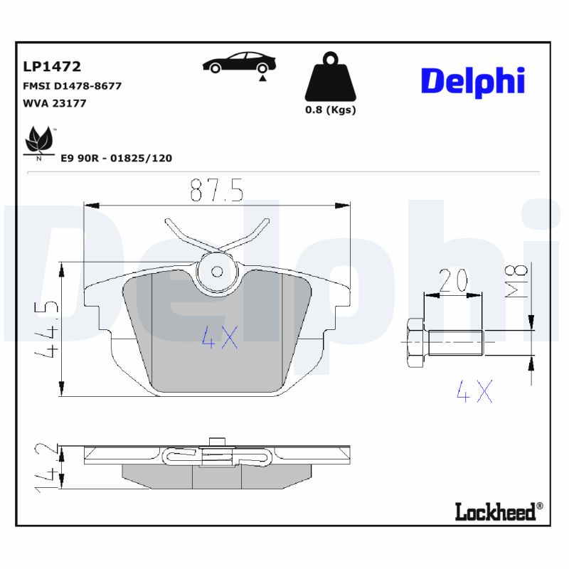 Delphi Diesel Remblokset LP1472