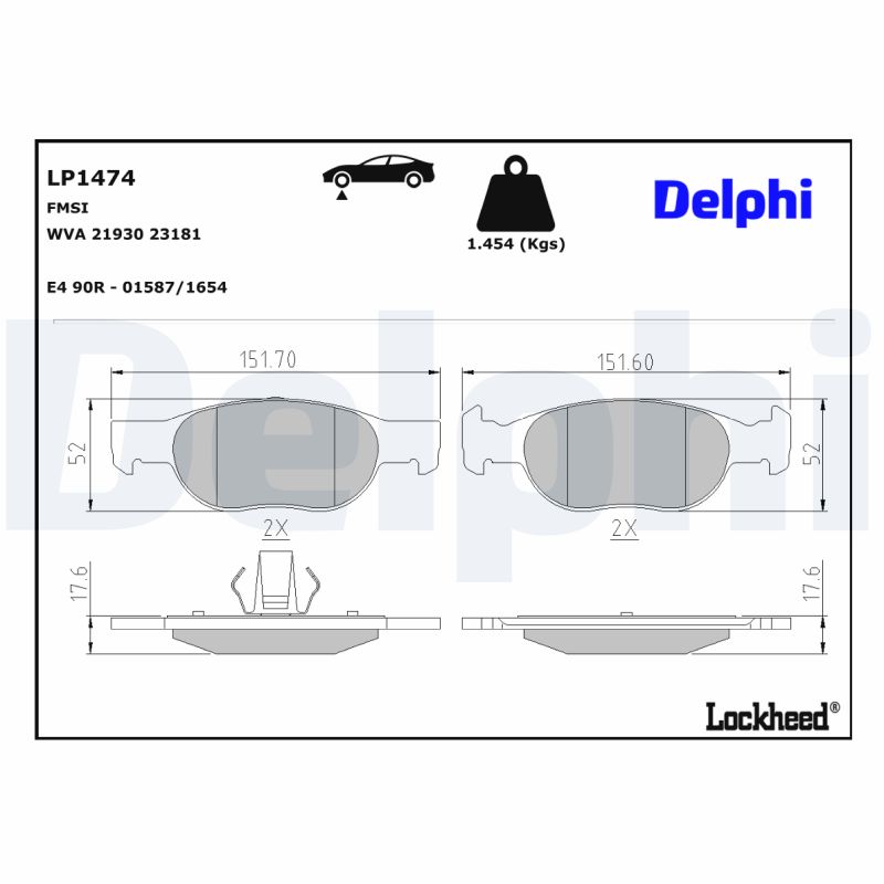 Delphi Diesel Remblokset LP1474
