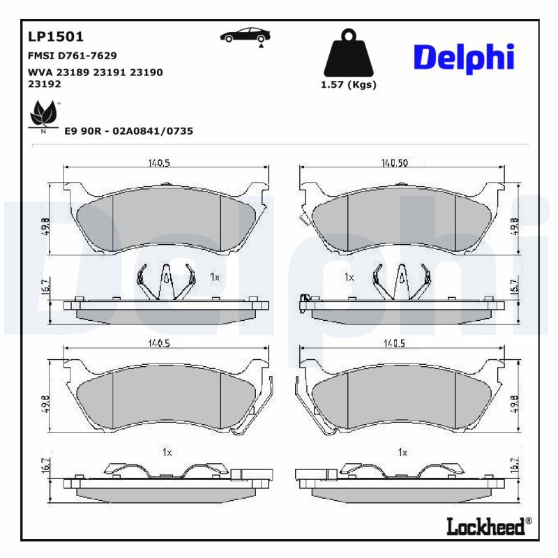 Delphi Diesel Remblokset LP1501