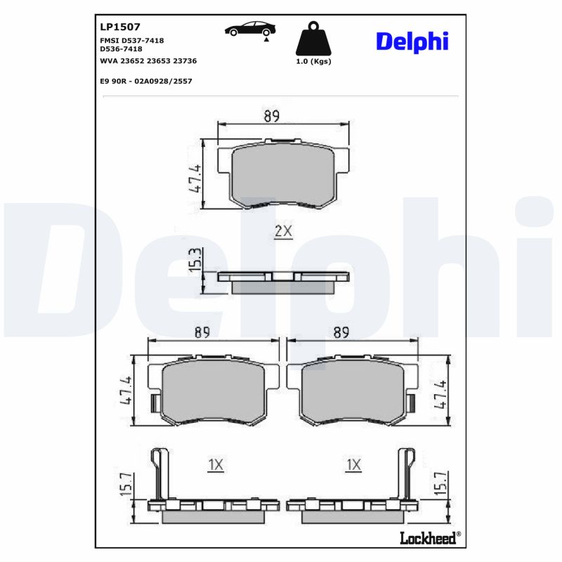 Delphi Diesel Remblokset LP1507