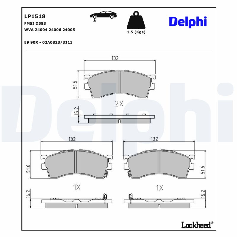 Delphi Diesel Remblokset LP1518
