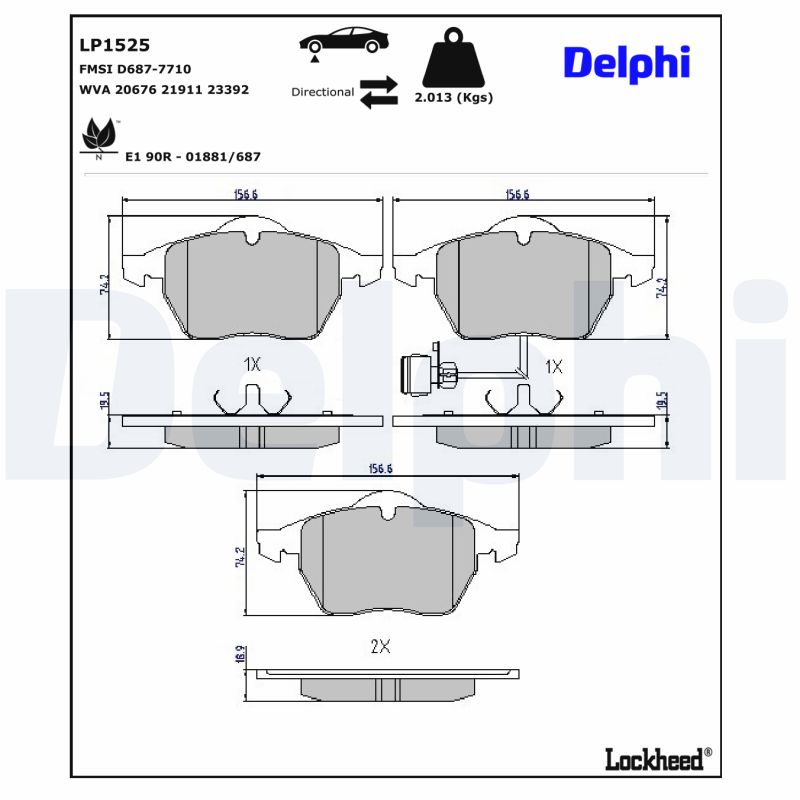 Delphi Diesel Remblokset LP1525
