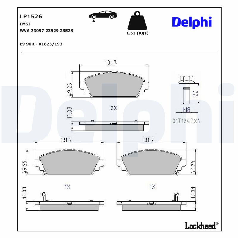 Remblokset Delphi Diesel LP1526