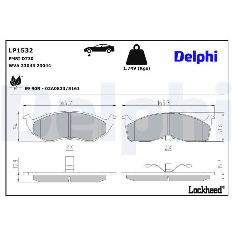 Remblokset Delphi Diesel LP1532