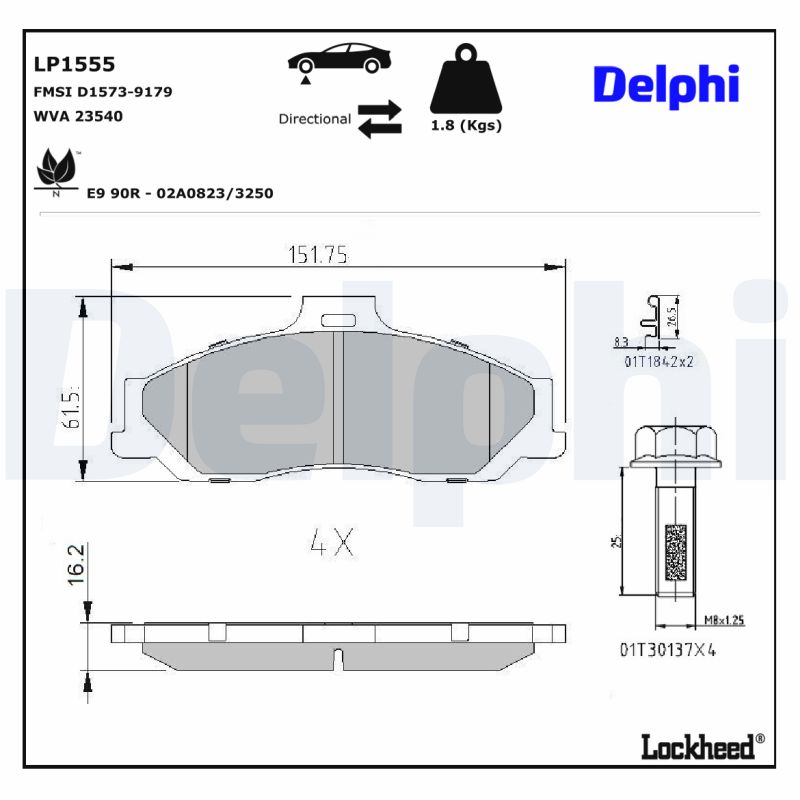 Delphi Diesel Remblokset LP1555
