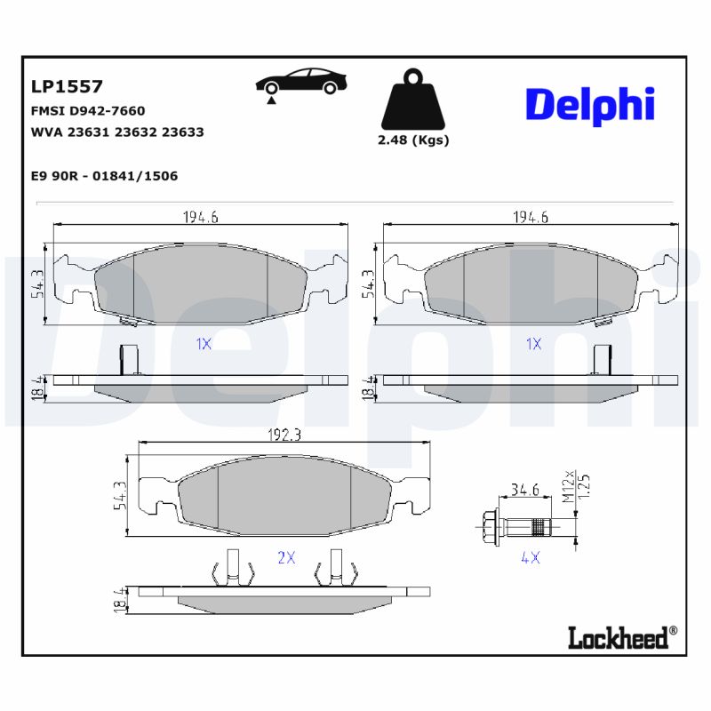 Delphi Diesel Remblokset LP1557