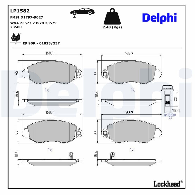 Delphi Diesel Remblokset LP1582