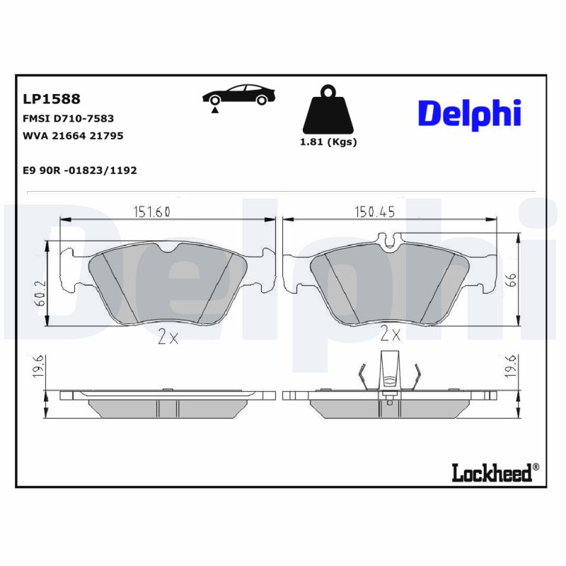 Delphi Diesel Remblokset LP1588
