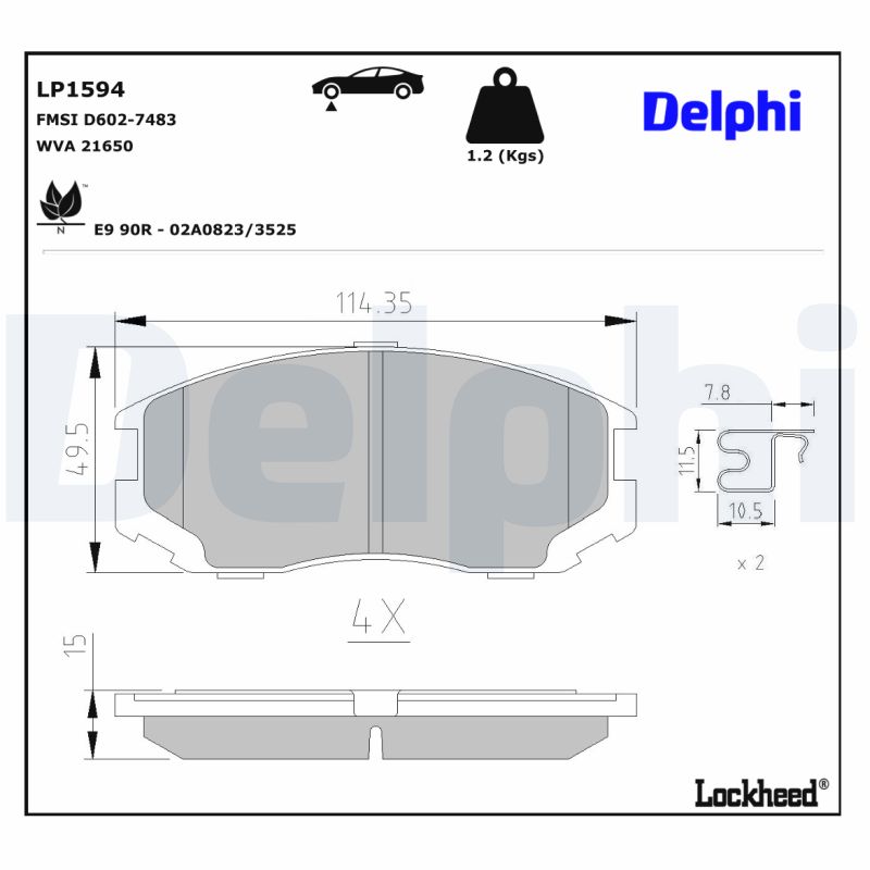 Delphi Diesel Remblokset LP1594