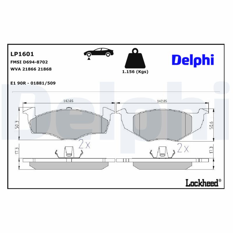 Delphi Diesel Remblokset LP1601