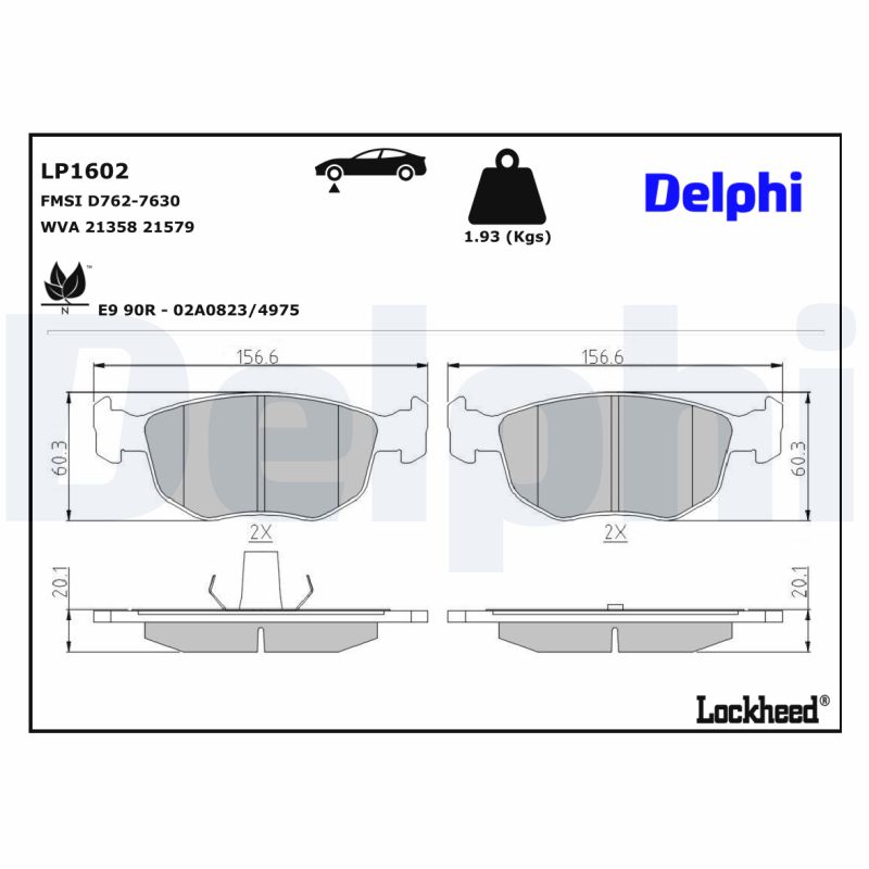 Delphi Diesel Remblokset LP1602