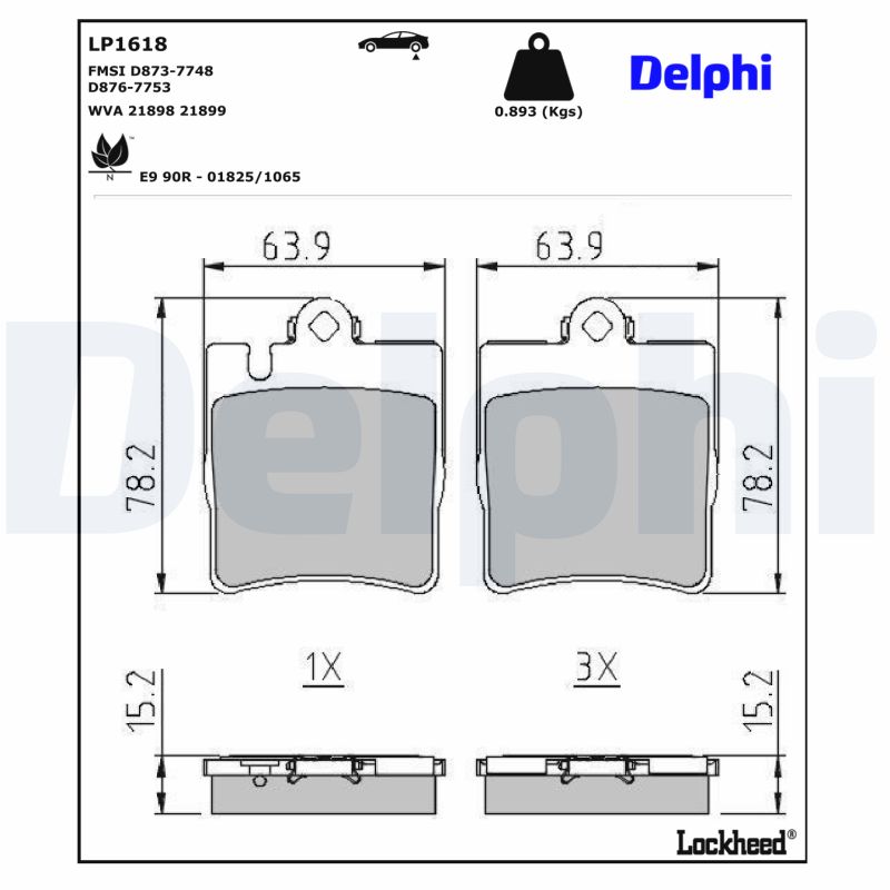Delphi Diesel Remblokset LP1618