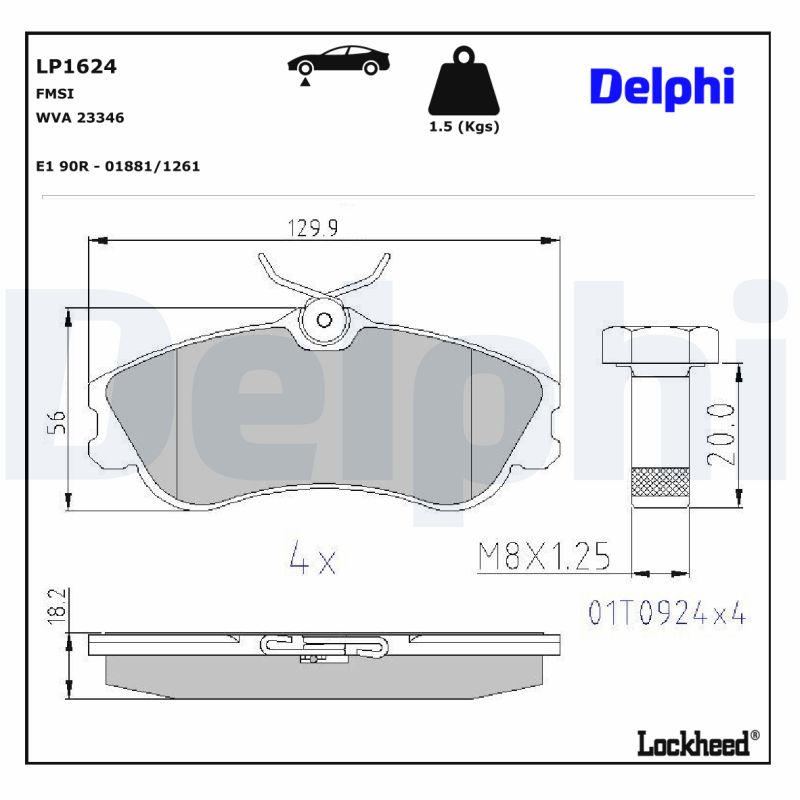 Delphi Diesel Remblokset LP1624