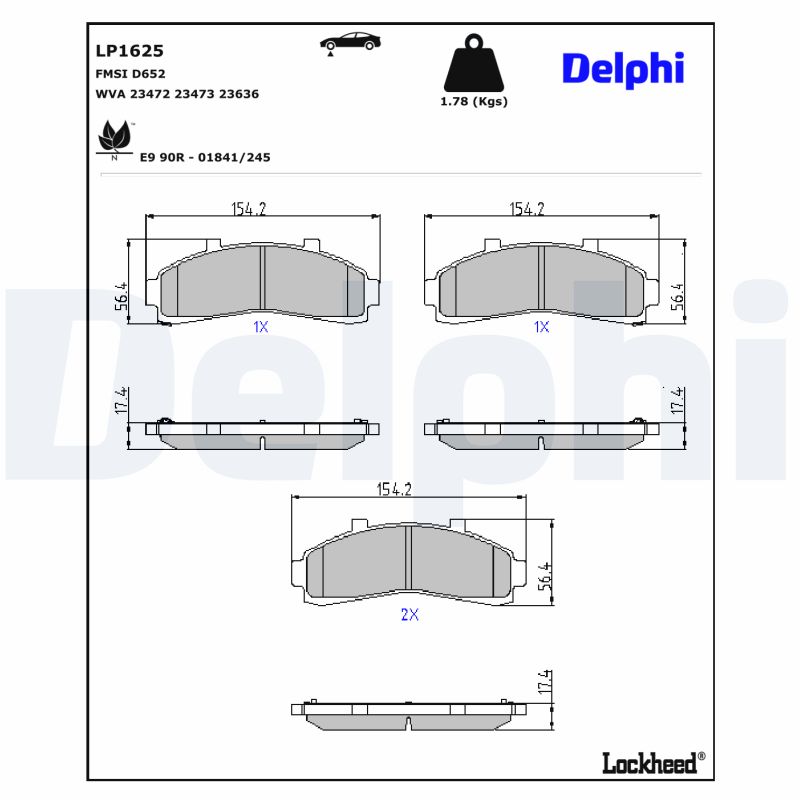 Delphi Diesel Remblokset LP1625