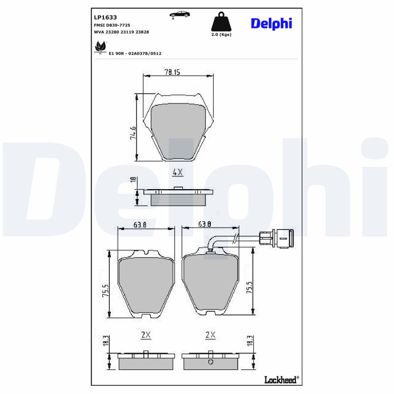 Delphi Diesel Remblokset LP1633
