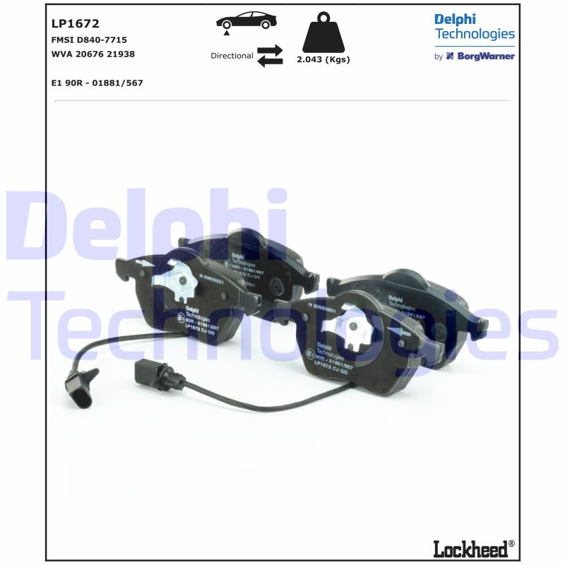 Delphi Diesel Remblokset LP1672