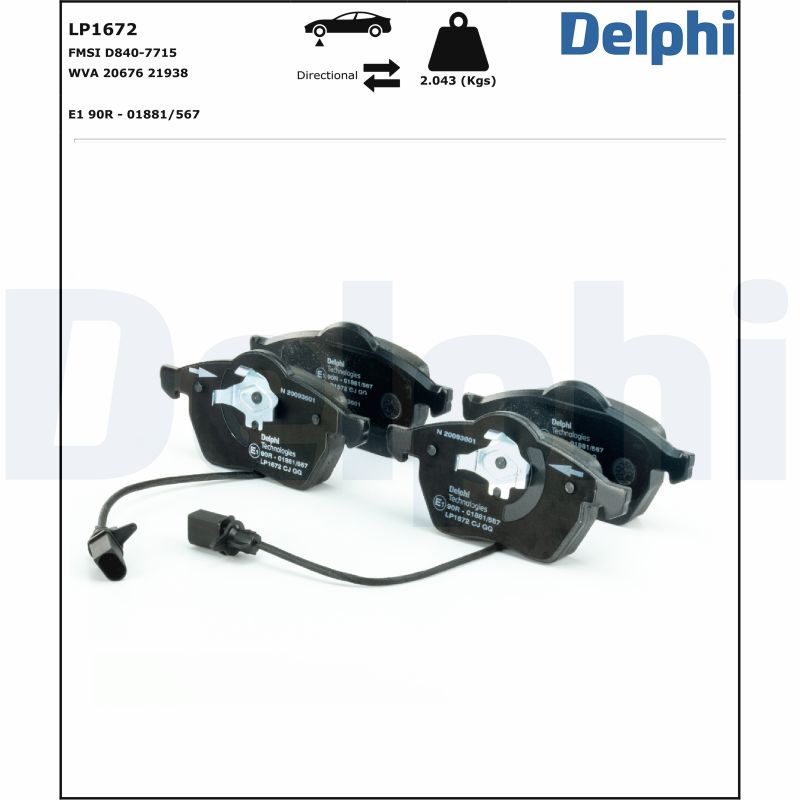 Delphi Diesel Remblokset LP1672