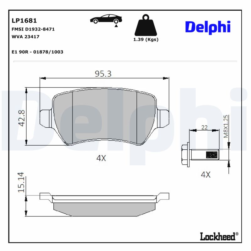 Delphi Diesel Remblokset LP1681