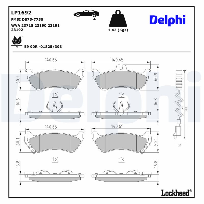 Delphi Diesel Remblokset LP1692