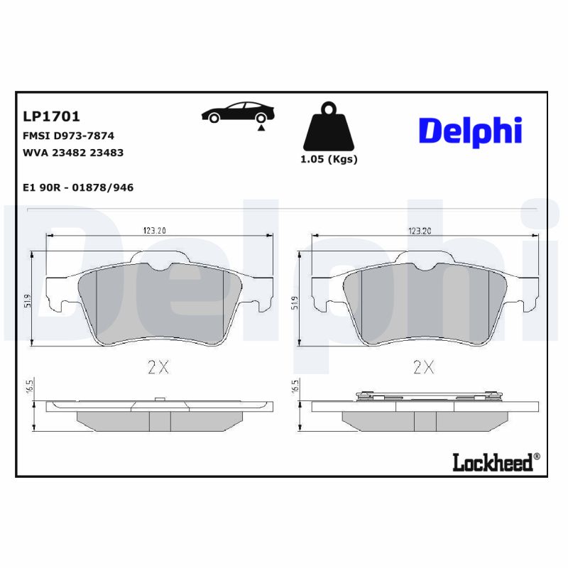 Delphi Diesel Remblokset LP1701