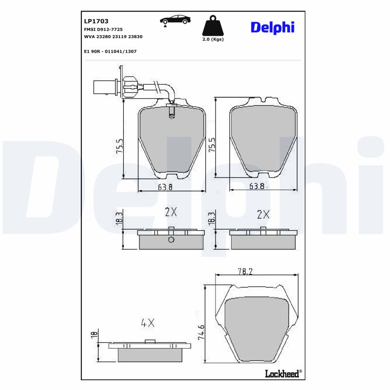 Delphi Diesel Remblokset LP1703