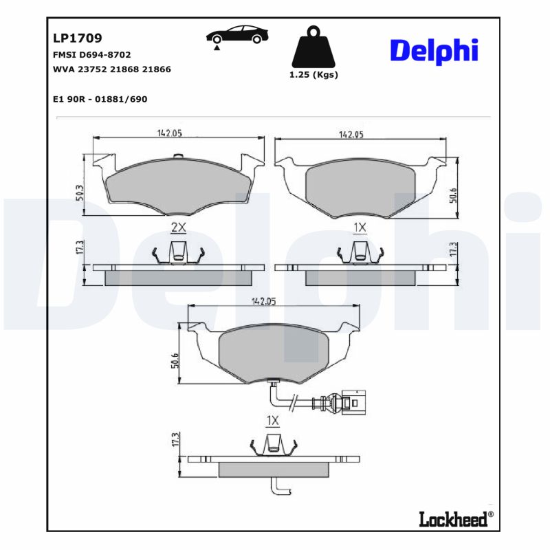 Delphi Diesel Remblokset LP1709
