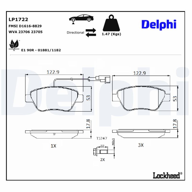 Delphi Diesel Remblokset LP1722