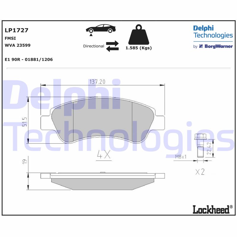 Delphi Diesel Remblokset LP1727