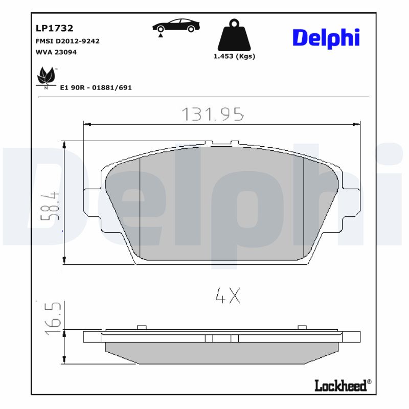 Delphi Diesel Remblokset LP1732