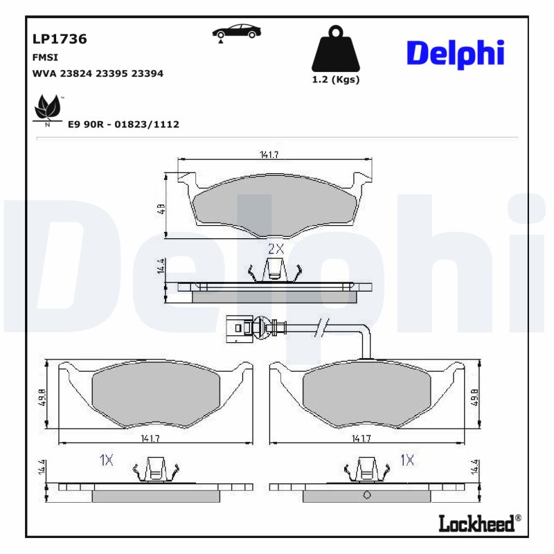 Remblokset Delphi Diesel LP1736