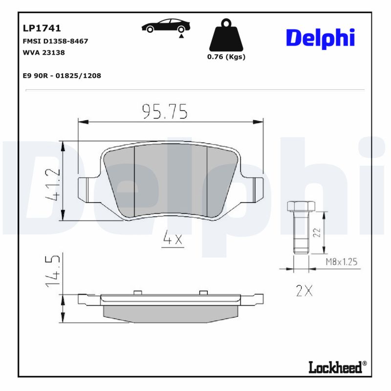 Delphi Diesel Remblokset LP1741
