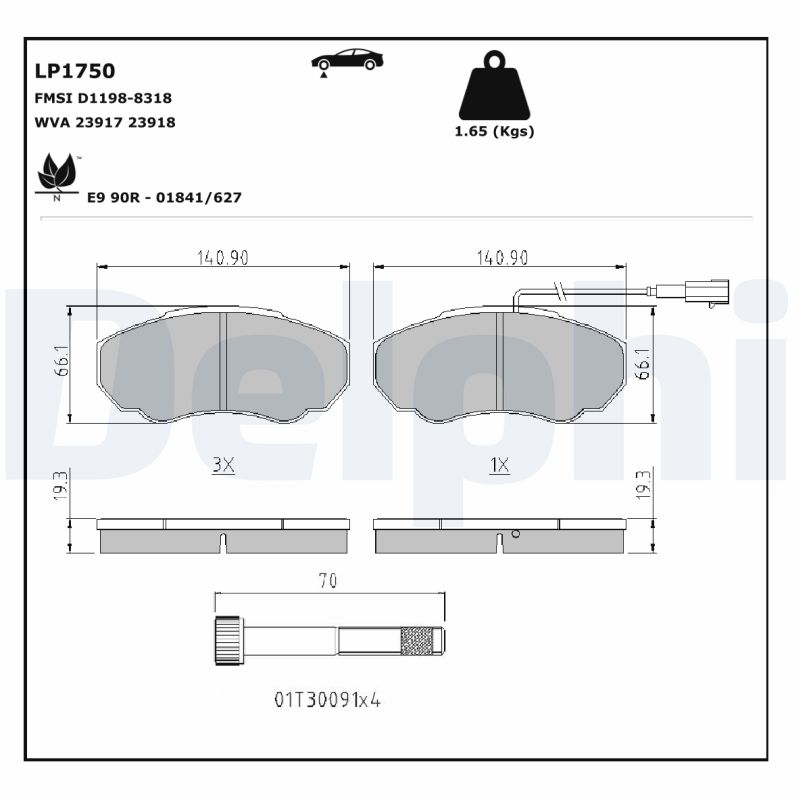 Delphi Diesel Remblokset LP1750